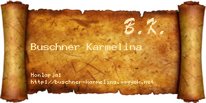 Buschner Karmelina névjegykártya